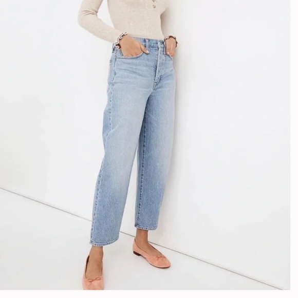 Madewell Jeans Balloon Crop Button Fly Light Wash with Stretch 29P - Picture 2 of 14